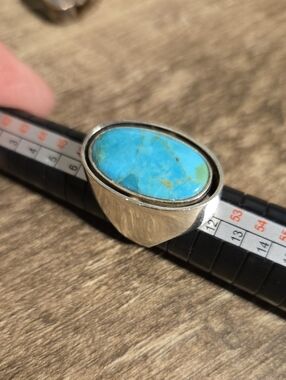 VTG Mine Finds Jay King Sterling Reversible Lapis & Turquoise Shield Ring 12g